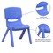 Emma and Oliver 2 Pack Plastic Stackable School Chair with 10.5"H Seat, Preschool Chair